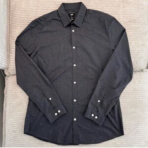 H&M dark grey button up